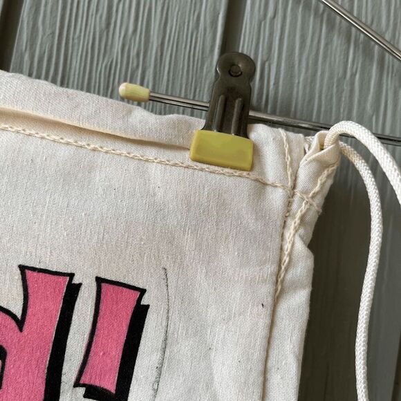 Vintage RAID! Bug Out to the Beach Canvas Drawstring Bag 80s Promo 18"x11" - Picture 5 of 11